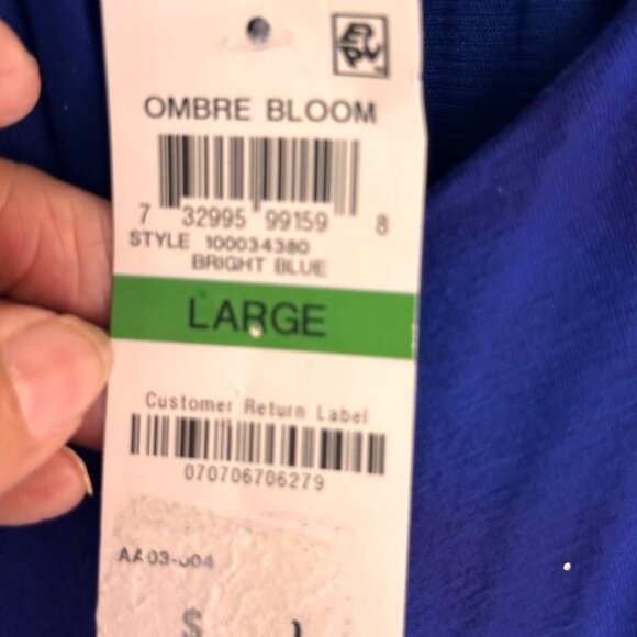 INC Large Sleeveless Jumpsuit Rayon Blend Royal Blue Cross-Straps & Knot Detail - Picture 13 of 14